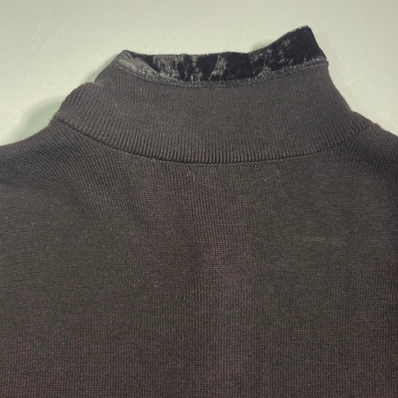 NIC+ZOE Black Velvet Trim High Neck Knit Cardigan Sweater Women's M - Picture 10 of 10